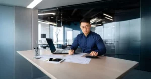 Man reviewing finance and accounting trends